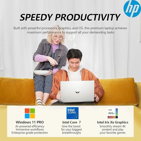 HP 15.6" FHD Touchscreen Business Laptop, Fast Intel Core 7 150U CPU (Up to 5.4GHz), Intel Iris Xe Graphics, 8GB DDR5 RAM, 256GB SSD, Windows 11 Pro in Kuwait