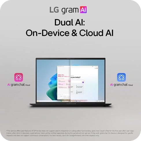 كمبيوتر محمول LG gram 14 بوصة رفيع وخفيف الوزن ومزدوج AI، نظام التشغيل Windows 11 Home، Copilot+ PC، مدعوم بمعالج AMD Ryzen AI 5 435، ذاكرة وصول عشوائي 32 جيجابايت، 1 تيرابايت SSD - أسود سبج in Kuwait