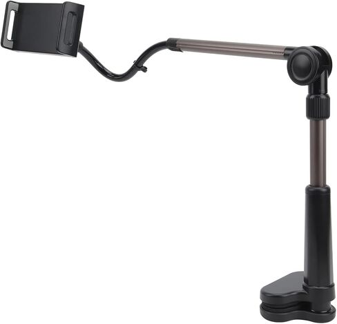 Tablet & Phone Clamp Holder with 360° Rotation, Sturdy Gooseneck Arm & Wide Compatibility for Desk Mount up to 11" Devices, Adjustable Aluminum Alloy Bracket in Kuwait