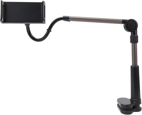 Tablet & Phone Clamp Holder with 360° Rotation, Sturdy Gooseneck Arm & Wide Compatibility for Desk Mount up to 11" Devices, Adjustable Aluminum Alloy Bracket in Kuwait