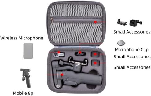 حقيبة تخزين لمثبت الهاتف DJI Osmo Mobile 8P، ملحقات حقيبة السفر المحمولة EVA Gimbal in Kuwait