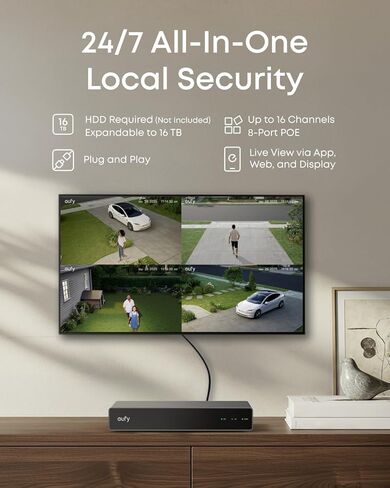 نظام كاميرا الأمان eufy 4K NVR S4 Max & PoE Turret Security Camera E41 (حزمة) in Kuwait
