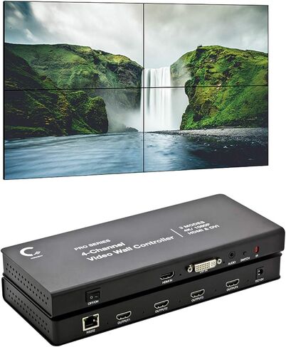 وحدة تحكم حائط الفيديو 2x2 | 1080 بكسل، متوافق مع HDMI 1.4، HDCP1.4 | مدخلات HDMI وDVI؛ مخرجات HDMI | 8 أوضاع عرض - 2x2، 1x2، 1x3، 1x4، 2x1، 3x1، 4x1 | المتتالية - 2x4، 2x8 in Kuwait