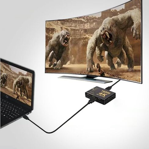 محول HDMI 4K 3 في 1 مع كابل 2.6FT، محور HDMI 3 منافذ يدعم 4K@60 هرتز 3D 1080P HDCP2.2 لأجهزة PS5 Xbox PC in Kuwait