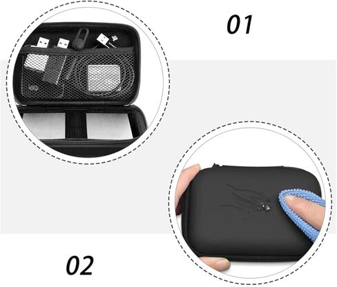 Operitacx 2pcs Shockproof Eva Hard Drive Cases and Electronics Accessories Organizer Bags for Travel, Portable Digital Accessory Pouches in Black 12x10x4cm in Kuwait