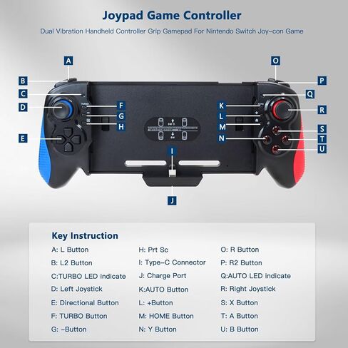 RGNEIN Upgraded Gamepad Dual Vibration Handheld Controller Repl. For Nintendo Switch Joy-Con Game Grip in Kuwait