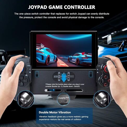 RGNEIN Upgraded Gamepad Dual Vibration Handheld Controller Repl. For Nintendo Switch Joy-Con Game Grip in Kuwait