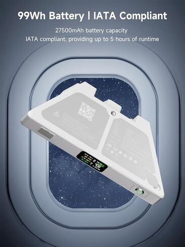 حزمة بطارية Starlink Mini LinkPower 2، بنك طاقة بقدرة 99 وات في الساعة لـ Starlink Mini، وقت تشغيل لمدة 5 ساعات، يدعم الالتفافية، مدخل شحن DC/مغناطيسي DC/USB-C، مخرج تفريغ USB-C، جهاز تحكم عن بعد in Kuwait
