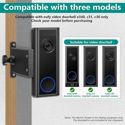 Doorbell Extender Mount Compatible with eufy Doorbell Camera E340, C31 & C30 - Brick Wall Extension for Wider View and Optimal Angle in Kuwait