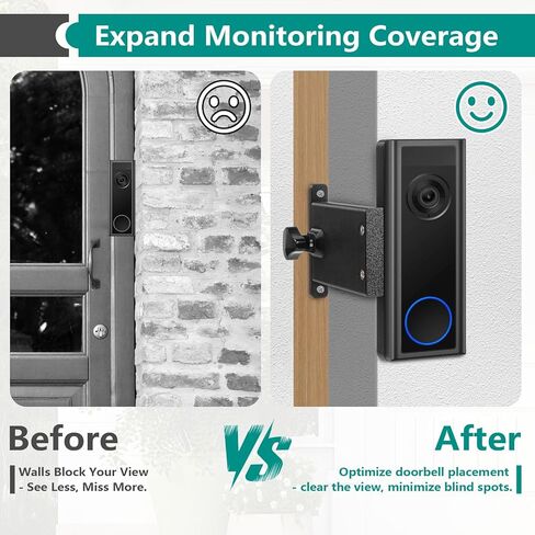 Doorbell Extender Mount Compatible with eufy Doorbell Camera E340, C31 & C30 - Brick Wall Extension for Wider View and Optimal Angle in Kuwait