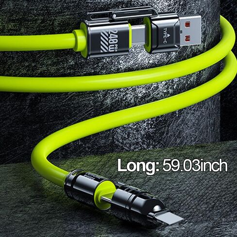 4 in 1 Charging Cable 240W Fast Charging, USB C Cable 4-in-1 USB Multi Commute Office Home Use for iPhone 17/16/15/14/13 Series/Pad/Android/Tablets and More, 4.9FT, Green in Kuwait