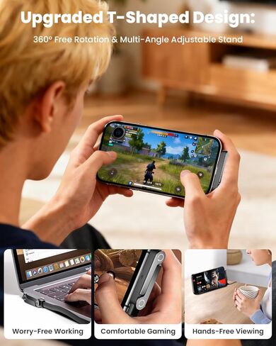 كابل USB C إلى USB C بقدرة 240 واط مع حامل هاتف مدمج، شاحن هاتف جانبي بطول 4.9 قدم، كابل USB C بزاوية يمنى 90 درجة على شكل حرف T، كابل شاحن حامل غير مرئي 2 في 1 مع حامل لهاتف iPhone MacBook iPad in Kuwait