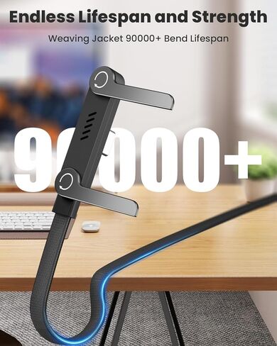كابل USB C إلى USB C بقدرة 240 واط مع حامل هاتف مدمج، شاحن هاتف جانبي بطول 4.9 قدم، كابل USB C بزاوية يمنى 90 درجة على شكل حرف T، كابل شاحن حامل غير مرئي 2 في 1 مع حامل لهاتف iPhone MacBook iPad in Kuwait