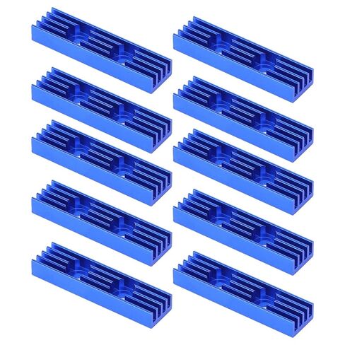 Oumefar حوض حرارة ألومنيوم صناعي مبرد وحدة المعالجة المركزية قوي ومتين لأجهزة التوجيه ووحدات المعالجة المركزية ومكبرات الصوت، 10 قطع 9x5x35 RoyalBlue in Kuwait