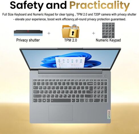Lenovo IdeaPad Slim 3i • كمبيوتر محمول FHD مقاس 15.6 بوصة مزود بتقنية Microsoft 365 • معالج Intel 4 Core • محرك أقراص SSD سعة 128 جيجابايت • DDR5RAM • مصراع الخصوصية • Dolby Audio • Win 11 in Kuwait