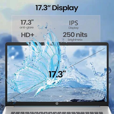 كمبيوتر محمول HP 17 بوصة إصدار 2026، ذاكرة وصول عشوائي 16 جيجابايت، تخزين 1 تيرابايت (512 جيجابايت خارجي)، وحدة المعالجة المركزية Intel 13th i3 (8 نواة)، شاشة 17.3 بوصة HD+ IPS، USB-C، Wi-Fi 6، Windows 11، شاشة كبيرة للمنزل والمكتب والدراسة، بطارية طويلة in Kuwait