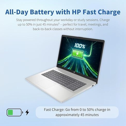 كمبيوتر محمول HP 17 بوصة إصدار 2026، ذاكرة وصول عشوائي 16 جيجابايت، تخزين 1 تيرابايت (512 جيجابايت خارجي)، وحدة المعالجة المركزية Intel 13th i3 (8 نواة)، شاشة 17.3 بوصة HD+ IPS، USB-C، Wi-Fi 6، Windows 11، شاشة كبيرة للمنزل والمكتب والدراسة، بطارية طويلة in Kuwait