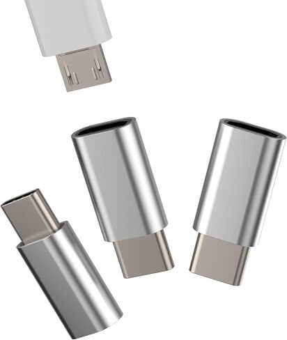 مجموعة محول Micro USB أنثى إلى USB C ذكر (3 عبوات) ملحقات شاحن Android إلى Type C Jack كابل شحن قابس كابل شاحن مزود طاقة متوافق مع Samsung Pixel لجهاز iPad tp in Kuwait
