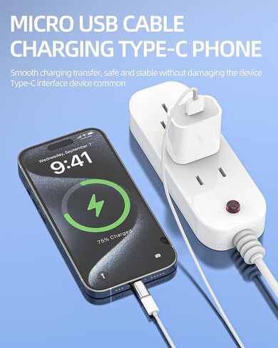مجموعة محول Micro USB أنثى إلى USB C ذكر (3 عبوات) ملحقات شاحن Android إلى Type C Jack كابل شحن قابس كابل شاحن مزود طاقة متوافق مع Samsung Pixel لجهاز iPad tp in Kuwait