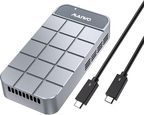 MAIWO 80Gbps M.2 NVMe SSD Enclosure with Cooling Fan All-Aluminum Case, Compatible with Thunderbolt5/4/3 USB4 Port, Support M.2 PCIe NVMe M Key 2280MM SSD Up to 7039MB/s, 8TB Capacity in Kuwait
