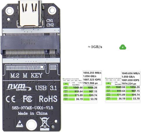 محول M.2 NVMe SSD من النوع C إلى USB 3.1، يدعم 2230 SSD، وسرعة نقل 1000 ميجابايت/ثانية in Kuwait