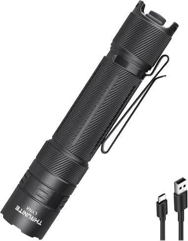 مصباح يدوي تكتيكي ThruNite Lynx SFT70 LED - 3100 لومن عالي، رمي طويل 417 مترًا، مفتاح ذيل مزدوج، مصباح يدوي USB-C قابل لإعادة الشحن، معدات احترافية مقاومة للماء IPX8 لإنفاذ القانون، الطوارئ المنزلية in Kuwait