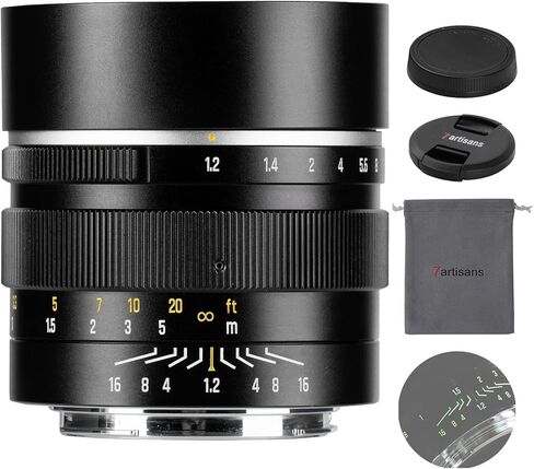7artisans 50mm F1.2 Large Aperture Manual Focus Prime APC-S Lens for Fuji X Mount,X-H1,X-H2,X-T5,X-T4, X-T3, X-T2,X-T1,X-T50,X-T30,IX-T20,X-T200,X-T100,X-S10,X-S20,X-POR1,X-PRO2,X-Pro3,X-E4 etc in Kuwait