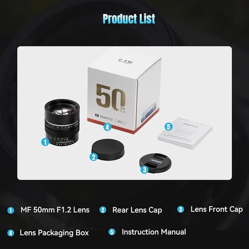 7artisans 50mm F1.2 Large Aperture Manual Focus Prime APC-S Lens for Fuji X Mount,X-H1,X-H2,X-T5,X-T4, X-T3, X-T2,X-T1,X-T50,X-T30,IX-T20,X-T200,X-T100,X-S10,X-S20,X-POR1,X-PRO2,X-Pro3,X-E4 etc in Kuwait