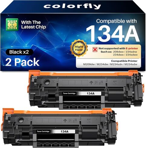 colorfly 134A Toner Cartridges with Chip Replacement for HP 134A Black Toner Cartridge W1340A Toner 134X Toner Work with LaserJet 209dw MFP M234dw M234sdw M234sdn Printer in Kuwait