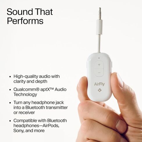 AirFly Pro 2 Bluetooth Adapter + Twelve South PlugBug 50W USB-C Charger – Travel Bundle for Airplane Audio & Fast Charging iPhone, iPad, MacBook & More in Kuwait
