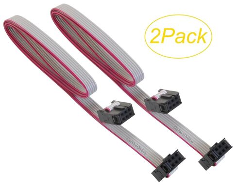 CablesOnline، 2 حزمة 24 بوصة 6 دبابيس (2 × 3) 2.54 مم من أنثى إلى أنثى IDC 6 أسلاك شريطية مسطحة، FR-0624-2 in Kuwait
