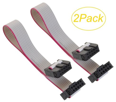CablesOnline، 2 حزمة 6 بوصات 10 دبابيس (2 × 5) 2.54 مم من أنثى إلى أنثى IDC 10 أسلاك شريطية مسطحة، FR-1006-2 in Kuwait