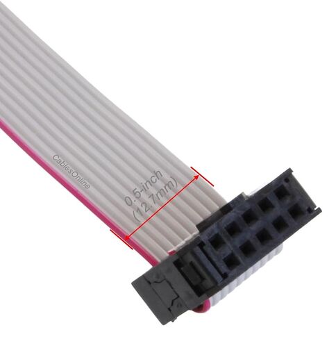 CablesOnline، 2 حزمة 6 بوصات 10 دبابيس (2 × 5) 2.54 مم من أنثى إلى أنثى IDC 10 أسلاك شريطية مسطحة، FR-1006-2 in Kuwait