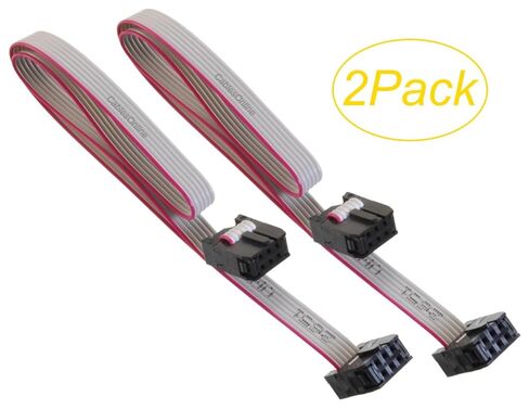 CablesOnline, 2-Pack 12-inches 6-Pin (2x3) 2.54mm-Pitch Female to Female IDC 6-Wire Flat Ribbon Cables, FR-0612-2 in Kuwait
