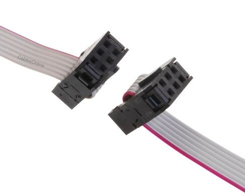 CablesOnline, 2-Pack 12-inches 6-Pin (2x3) 2.54mm-Pitch Female to Female IDC 6-Wire Flat Ribbon Cables, FR-0612-2 in Kuwait