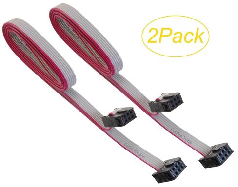 CablesOnline، 2 حزمة 36 بوصة 6 دبابيس (2 × 3) 2.54 مم من أنثى إلى أنثى IDC 6 أسلاك شريطية مسطحة، FR-0636-2 in Kuwait