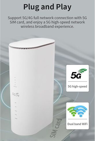راوتر 5G CPE، واي فاي 6 نقطة اتصال متنقلة مع فتحة بطاقة SIM 8 هوائيات عالية الكسب 4x4 MIMO، نطاق مزدوج 2.4G 5.8G للأعمال المنزلية والتخييم RV (قابس الولايات المتحدة) in Kuwait