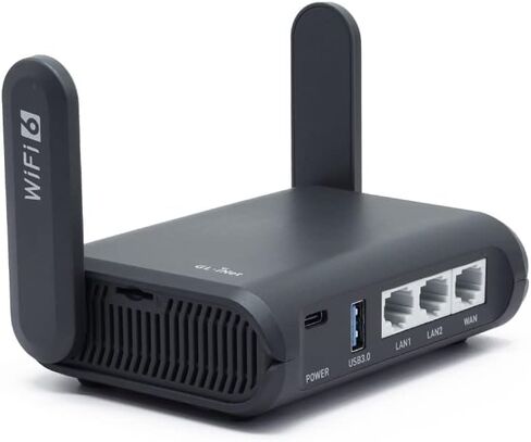 GL.iNet MT5000 (Brume 3) High-Speed Wired VPN Security Gateway & GL.iNet GL-AXT1800 (Slate AX) Portable Travel Router in Kuwait