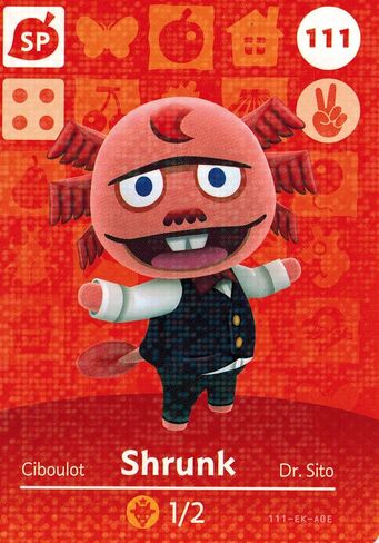 Nintendo Animal Crossing Happy Home Designer Amiibo Card Dr. Shrunk 111/200 USA Version in Kuwait