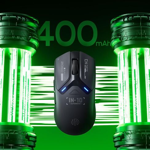 ماوس ألعاب لاسلكي من INPHIC، خفيف للغاية 60 جرام، معدل تقرير 8K ثلاثي الوضع: BT5.0/2.4G/Type-C سلكي لألعاب الكمبيوتر، 5 أزرار قابلة للبرمجة in Kuwait