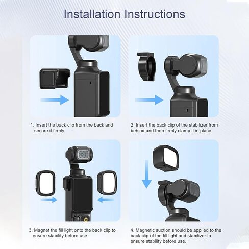 ضوء مساعد مغناطيسي لـ Osmo 3، 3 Gears Dimmable Camera يملأ الضوء مع إضاءة LED عالية السطوع للبشرة الناعمة، لمدونات الفيديو الفوتوغرافية in Kuwait