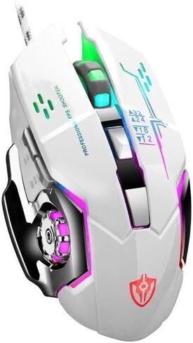 【RGB Light Effect Loop & 6 Mouse Shortcut Keys for Editing - USB Port 】2026 Upgrade Edition Gaming Laptop Optical Wired Mouse,3200 DPI,Precise Without Delay,Ergonomically Designed for Comfortable Grip in Kuwait