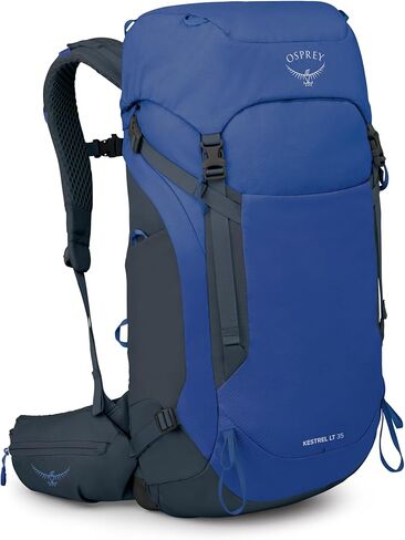 حقيبة ظهر رجالية من Osprey Kestrel LT 45L - حقيبة خفيفة الوزن للمشي لمسافات طويلة والتخييم مع غطاء مطر مقاوم للماء، أخضر طحلبي in Kuwait