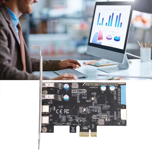 بطاقة توسيع USB PCIE بسرعة 5 جيجابت في الثانية، 2 Type C 2 USB 3.0 Type E 19Pin IDC Port، مع شريحة 720201، لأجهزة الكمبيوتر المكتبية إلى 11 in Kuwait