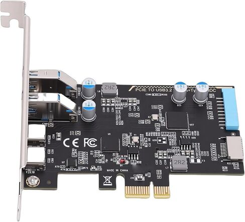بطاقة توسيع USB PCIE بسرعة 5 جيجابت في الثانية، 2 Type C 2 USB 3.0 Type E 19Pin IDC Port، مع شريحة 720201، لأجهزة الكمبيوتر المكتبية إلى 11 in Kuwait