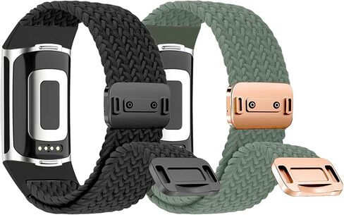أربطة نايلون مغناطيسية مضفرة متوافقة مع FitbitF Charge 6/Charge 5، حزام ساعة بديل من النايلون الرياضي المريح للنساء والرجال in Kuwait