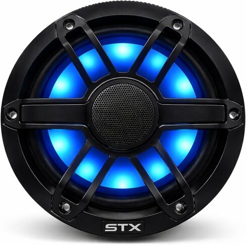STX Audio STX65MXB - مكبر صوت بحري محوري مقاس 6.5 بوصة، طاقة 600 وات، مقاومة للماء RGB LED، تصميم مضغوط - مثالي للقوارب والمركبات على الطرق الوعرة in Kuwait