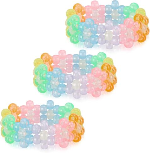 Flower Kandi Bracelets Stretch Rave Candy Bracelets Multi Color Beaded Flower Kandi Cuff Rave Accessories Jewelry Music Party Favor for Women Friends EDM Party Music Festival in Saudi Arabia