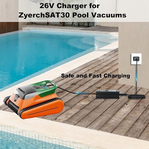 26V Adapter Charger for 21.6V Battery Pool Cleaner Compatible with Seauto Crab CR and Zyerch SAT30 Robotic Pool Cleaner Charger in Kuwait