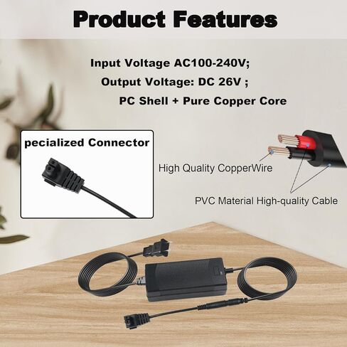 26V Adapter Charger for 21.6V Battery Pool Cleaner Compatible with Seauto Crab CR and Zyerch SAT30 Robotic Pool Cleaner Charger in Kuwait